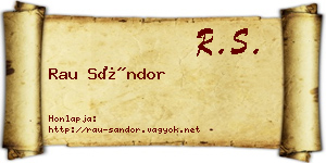Rau Sándor névjegykártya