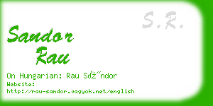 sandor rau business card